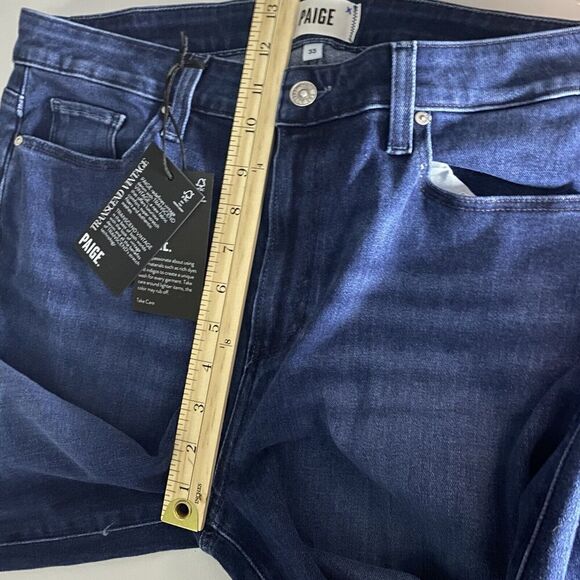 Paige Genevieve NWT high rise flare wide jean sail away dark wash 33 NEW - Picture 6 of 13
